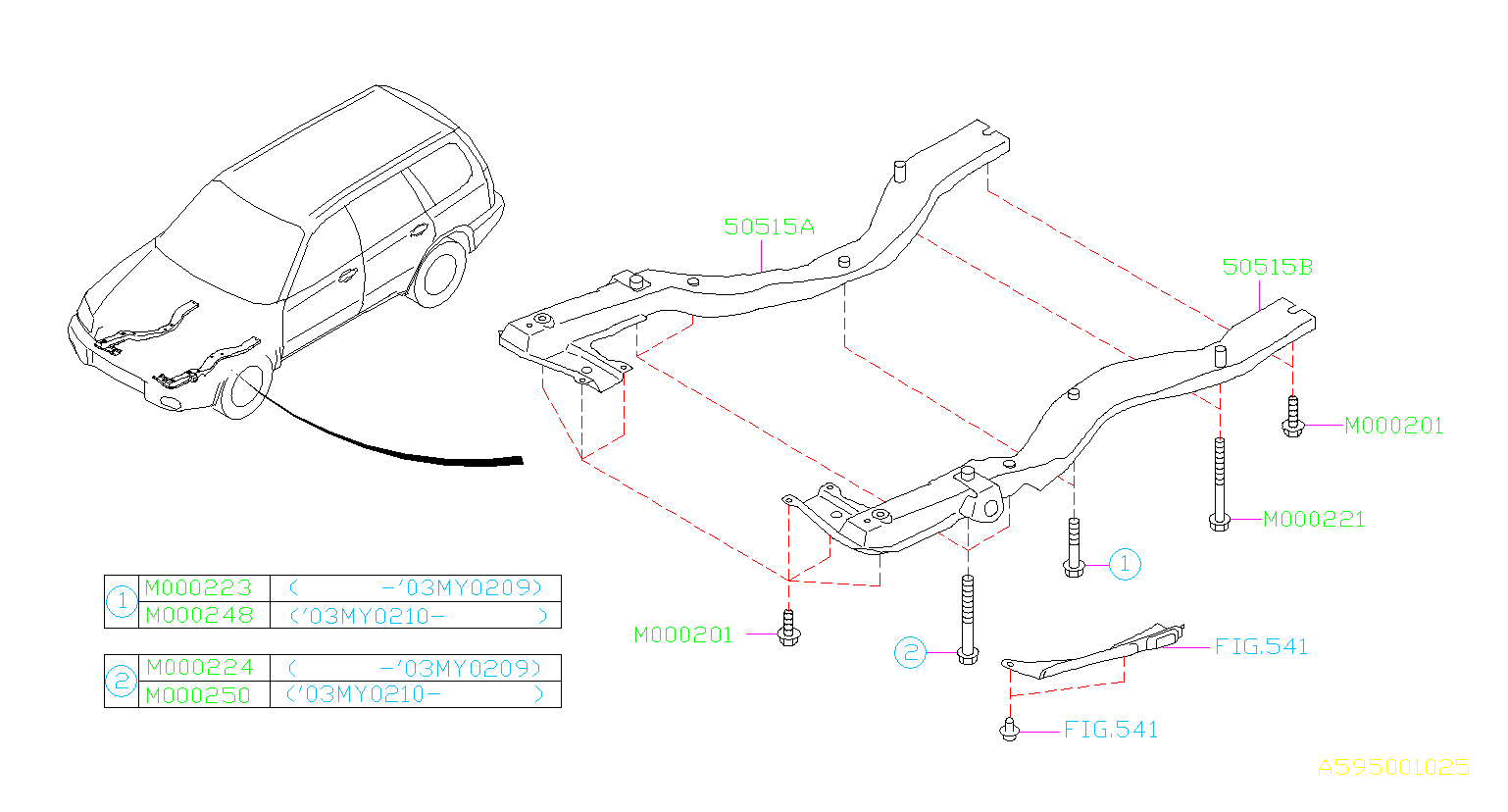 Subaru Forester Engine Mount Crossmember (Right, Front) - 50515SA000